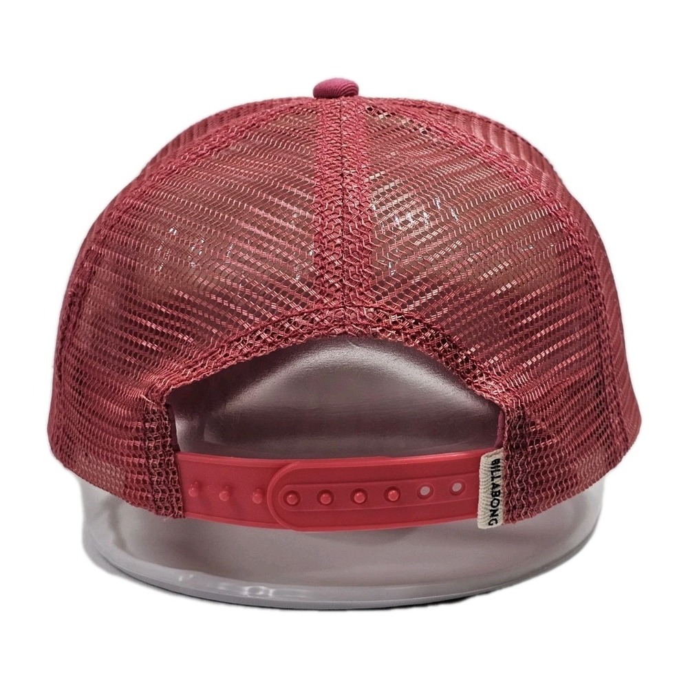 Billabong California Love Bear Trucker Mesh Snapback Hat Cap Pink Red White Grey - Picture 4 of 7